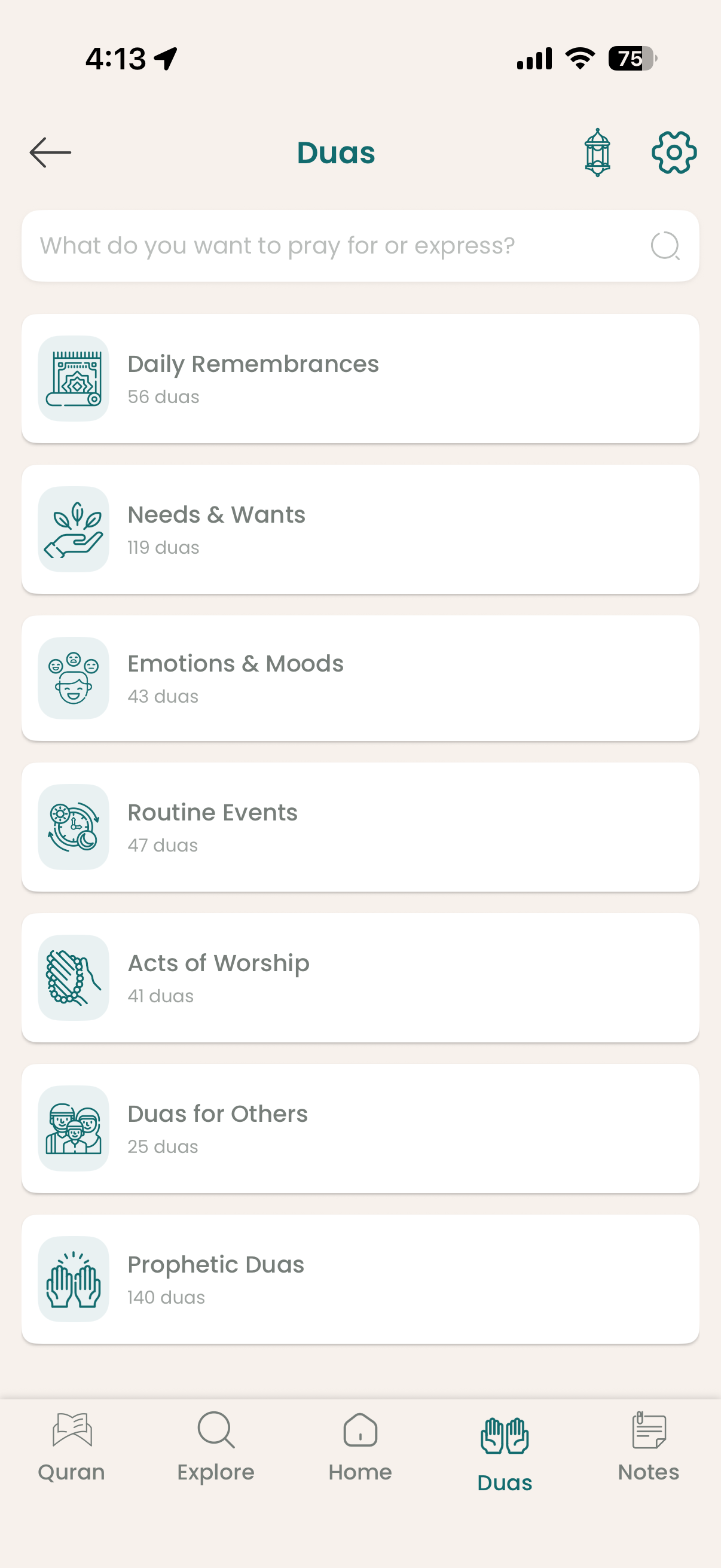 Deen app duas collection searchable by situation and need